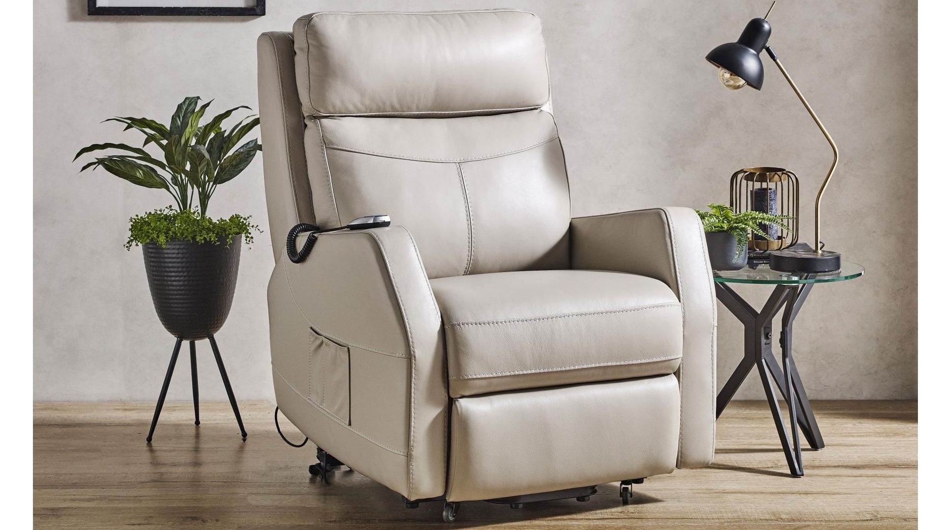 Saville Leather Dual Motor Lift Chair