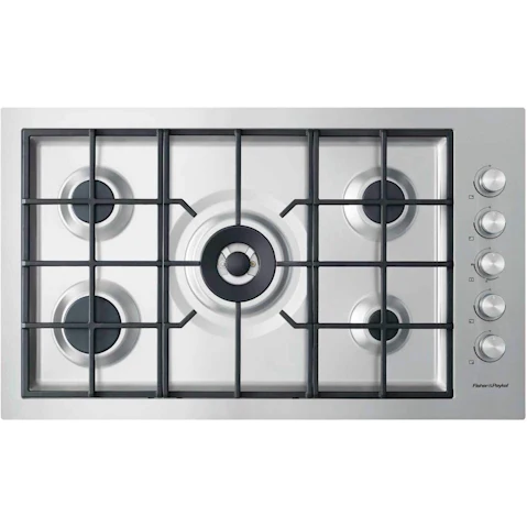 Fisher & Paykel 90cm Series 9 5 Burner Gas Cooktop Flush Fit Natural Gas - Stainless Steel