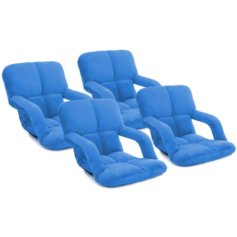 Soga 4x Floor Recliner Lazy Chair with Armrest - Blue