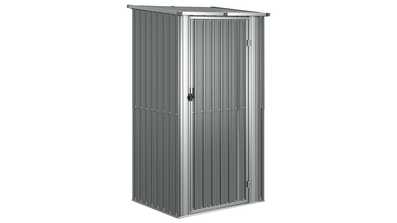 vidaXL Grey Galvanised Steel Garden Shed - 118.5 x 97 x 209.5cm