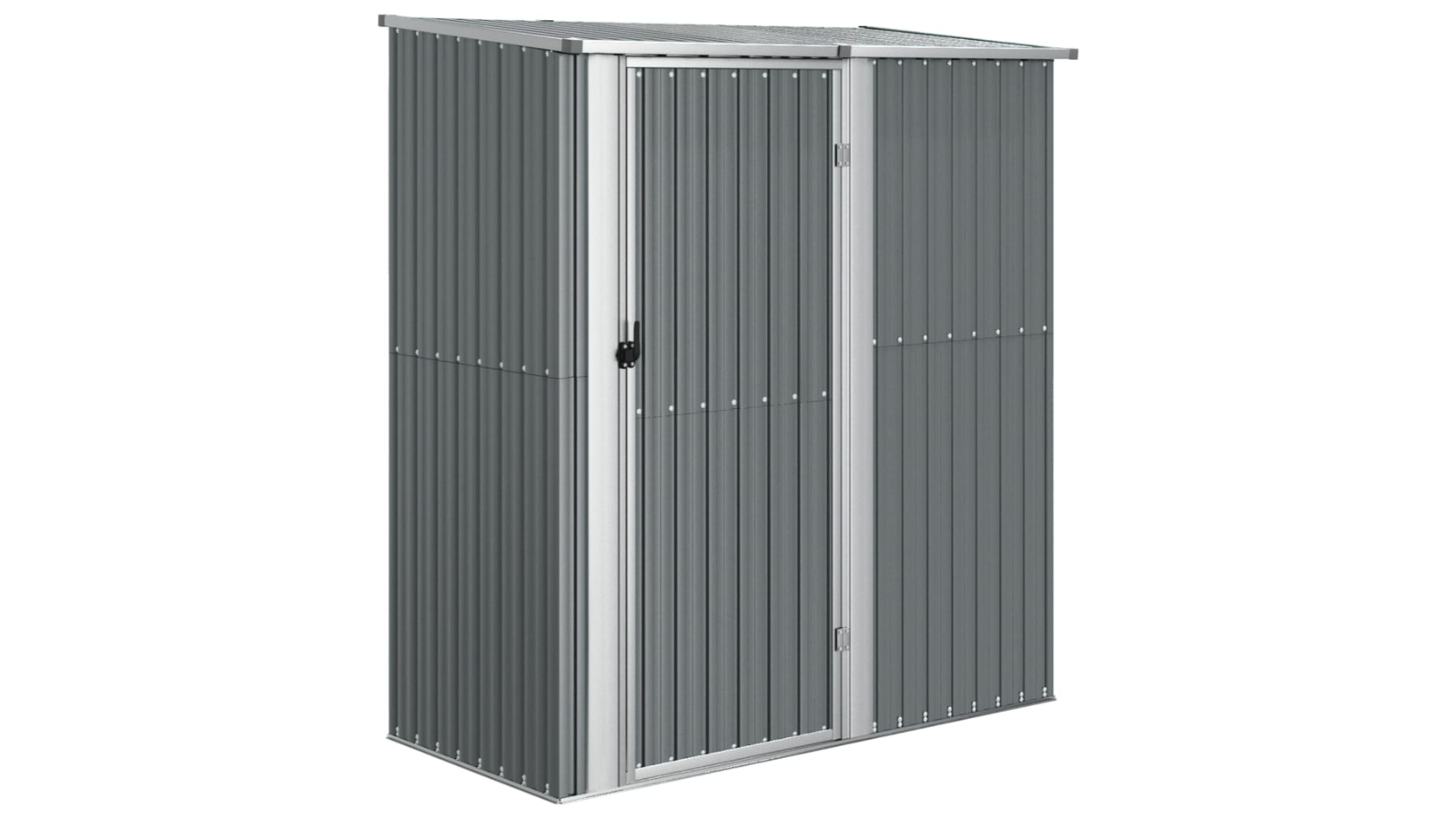 vidaXL Grey Galvanised Steel Garden Shed - 180.5 x 97 x 209.5cm