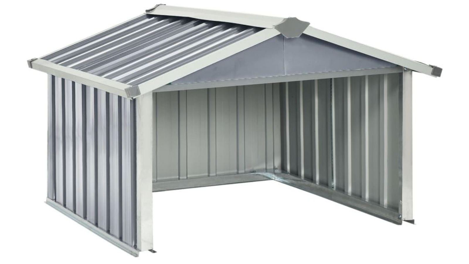 vidaXL 92 x 97 x 63cm Galvanised Steel Garden Robot Lawn Mower Shed - Grey