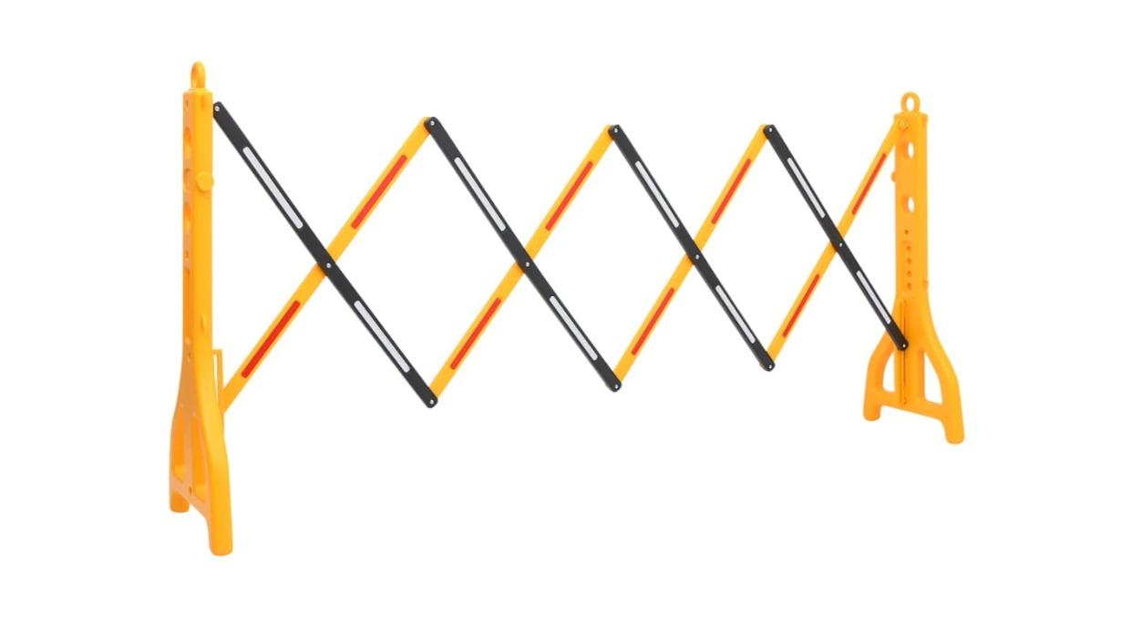 vidaXL Yellow/Black Folding Traffic Barrier - 250 x 38 x 96cm