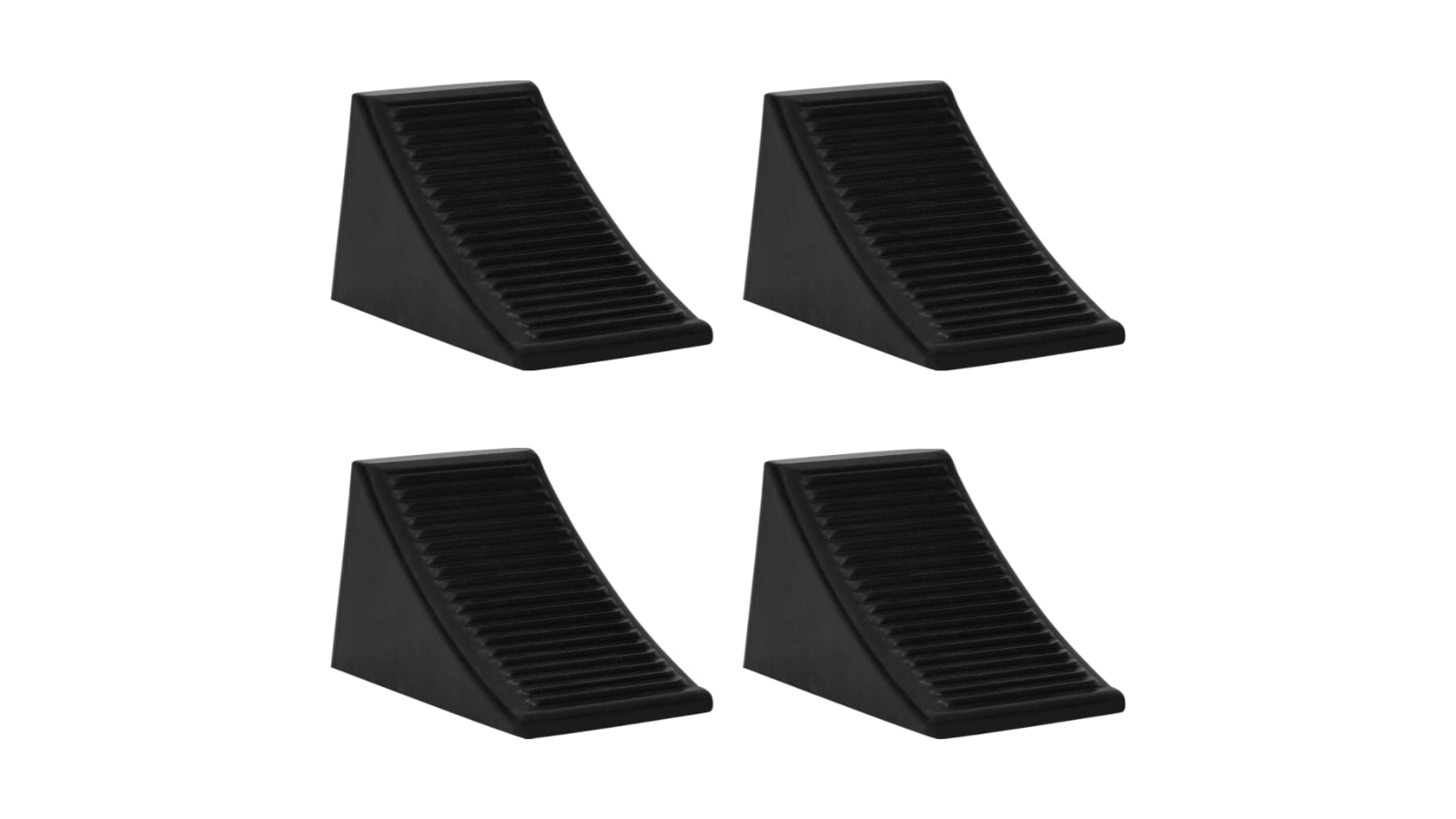 vidaXL 4 Piece Rubber Wheel Chocks - 16 x 9 x 9cm