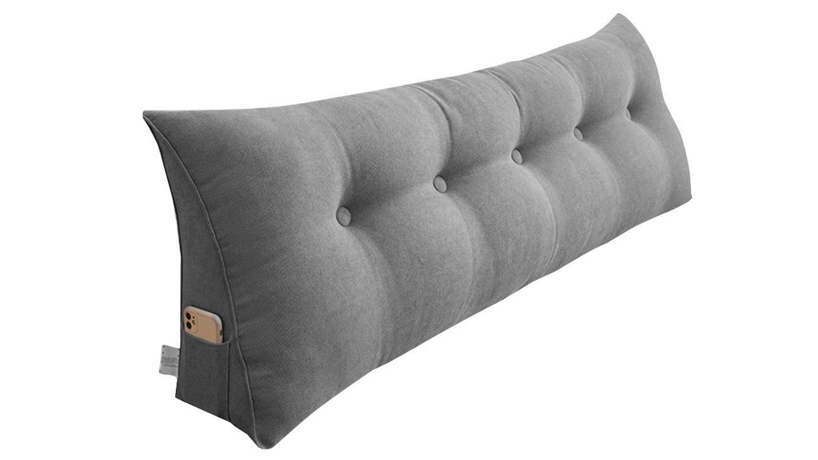 SOGA 150cm Silver Triangular Wedge Bed Pillow Headboard Backrest Bedside Tatami Cushion Home Decor