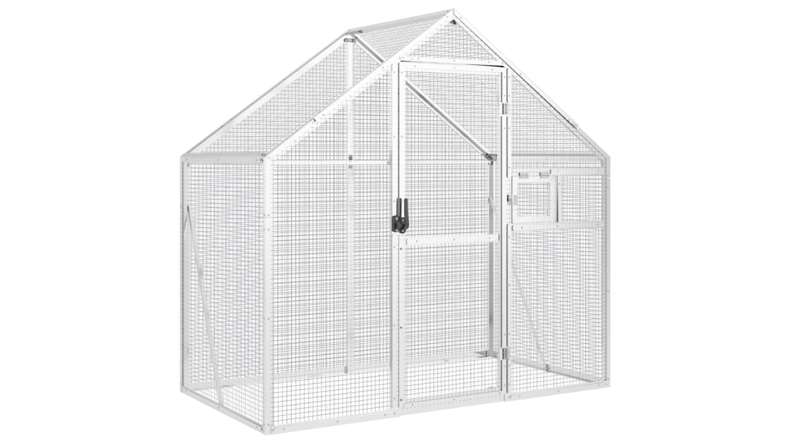vidaXL Silver Aviary - 179 x 100 x 185cm