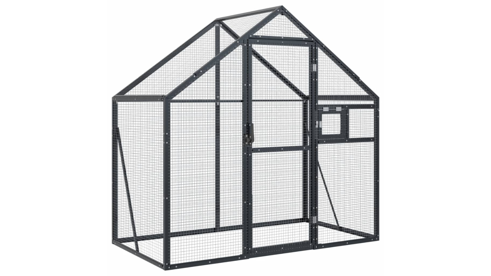 vidaXL Anthracite Aluminium Aviary - 179 x 100 x 185cm