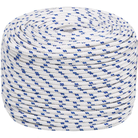 vidaXL White Polypropylene Boat Rope - 0.8 x 25metre