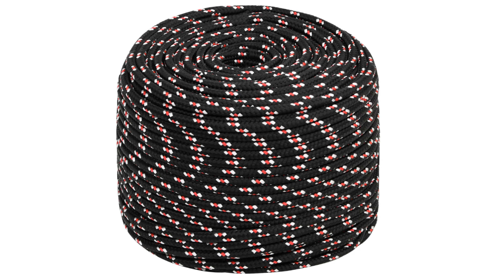 vidaXL Black Polypropylene Boat Rope - 0.6 x 25metre