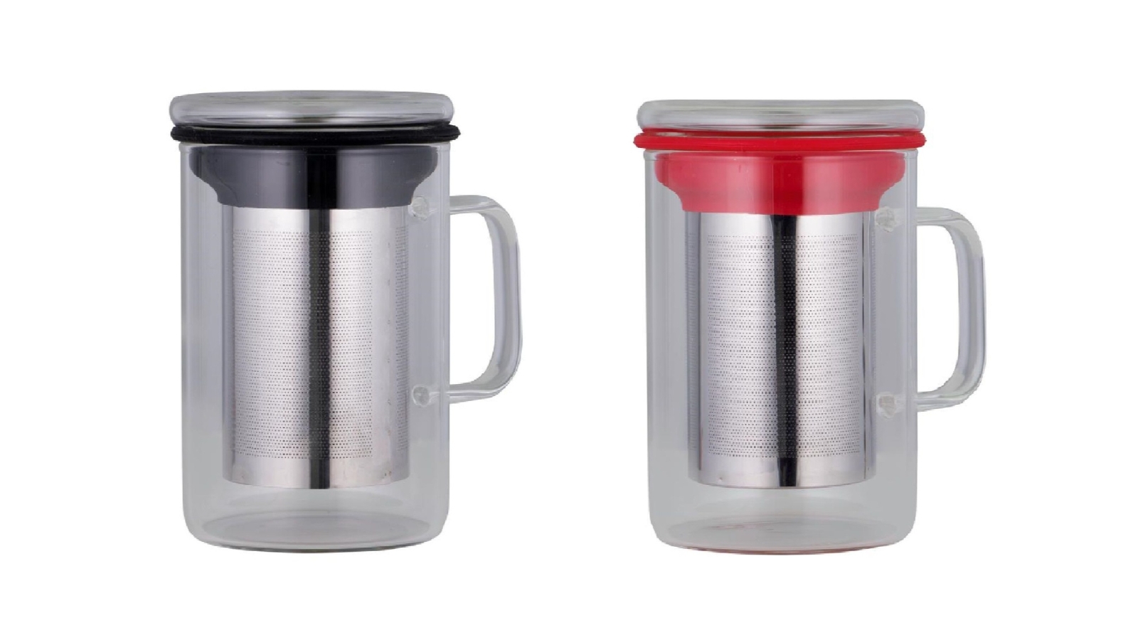 Avanti Borosilicate Glass Tea Mug with Lid and Infuser - 420ml