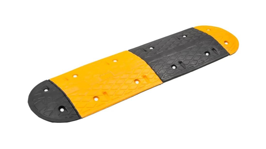vidaXL Yellow/Black Rubber Speed Hump - 129 x 32.5 x 4cm