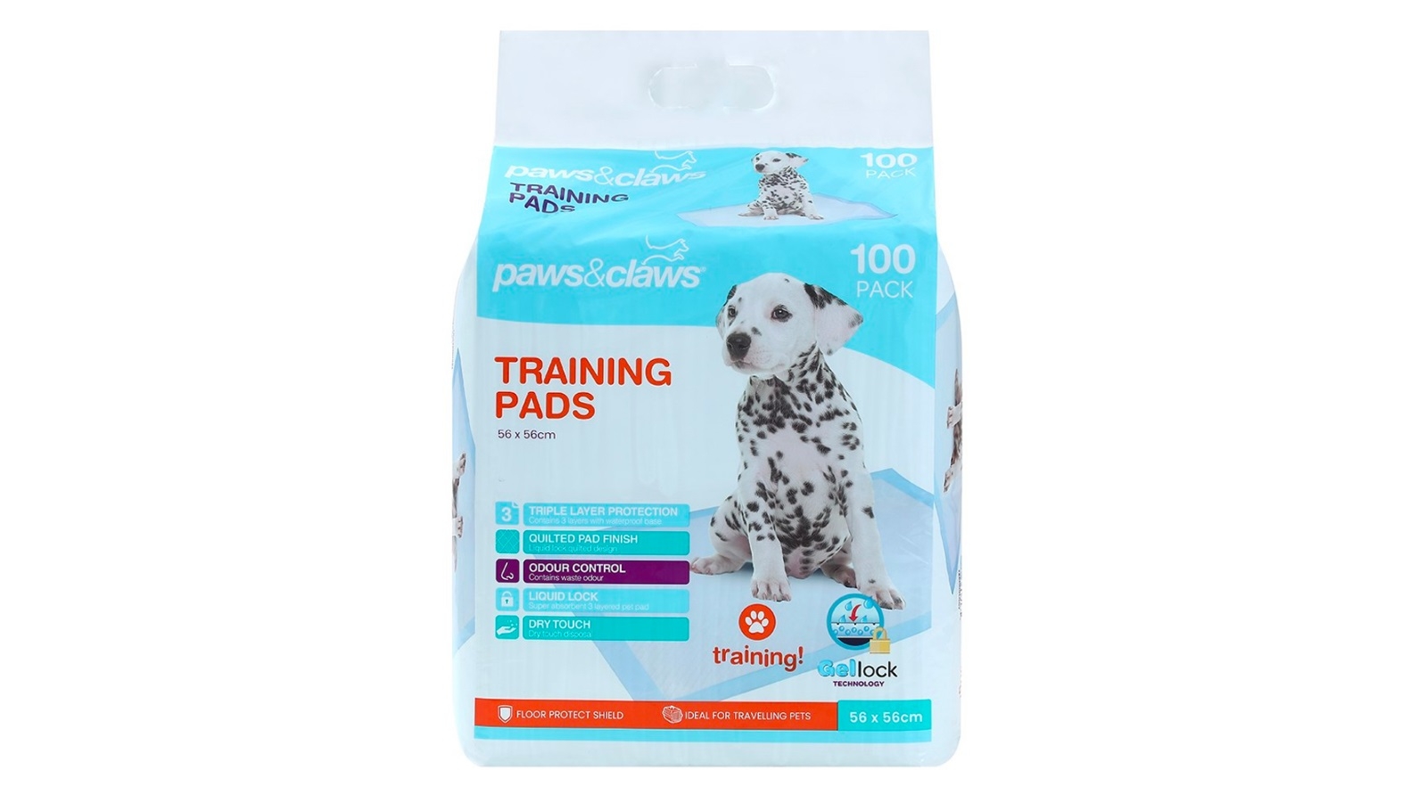 Paws and Claws 56cm Training Pads 100 Piece Harvey Norman