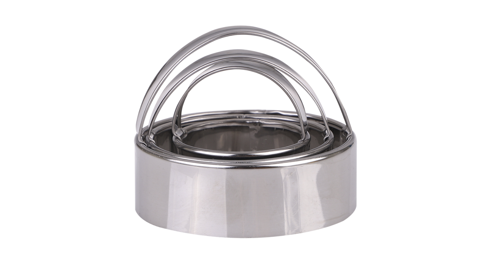 Appetito 3 Piece Stainless Steel Plain Scone Dough Cutters Bakeware with Handle