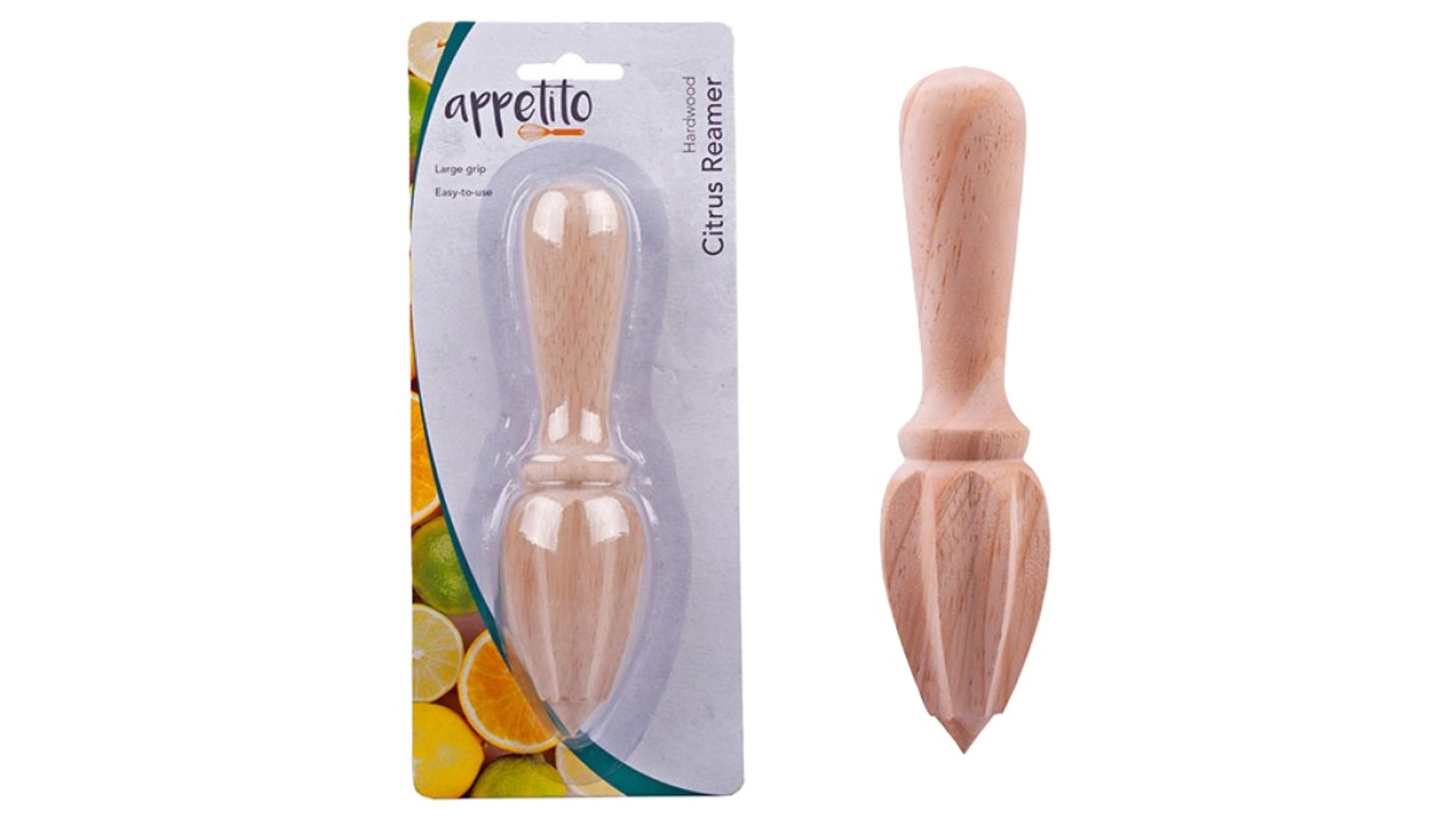 Appetito Wood Citrus Reamer/Juicer Carded