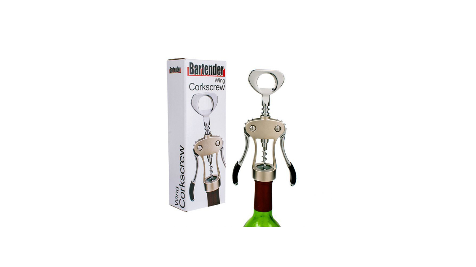 Bartender Heavy Duty Wing Corkscrew With Black Trim High Quality Durable