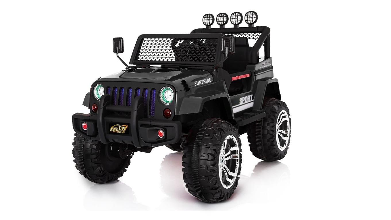 FELLW Truck Jeep Off Road Remote Control Car with 4 Motor - Black