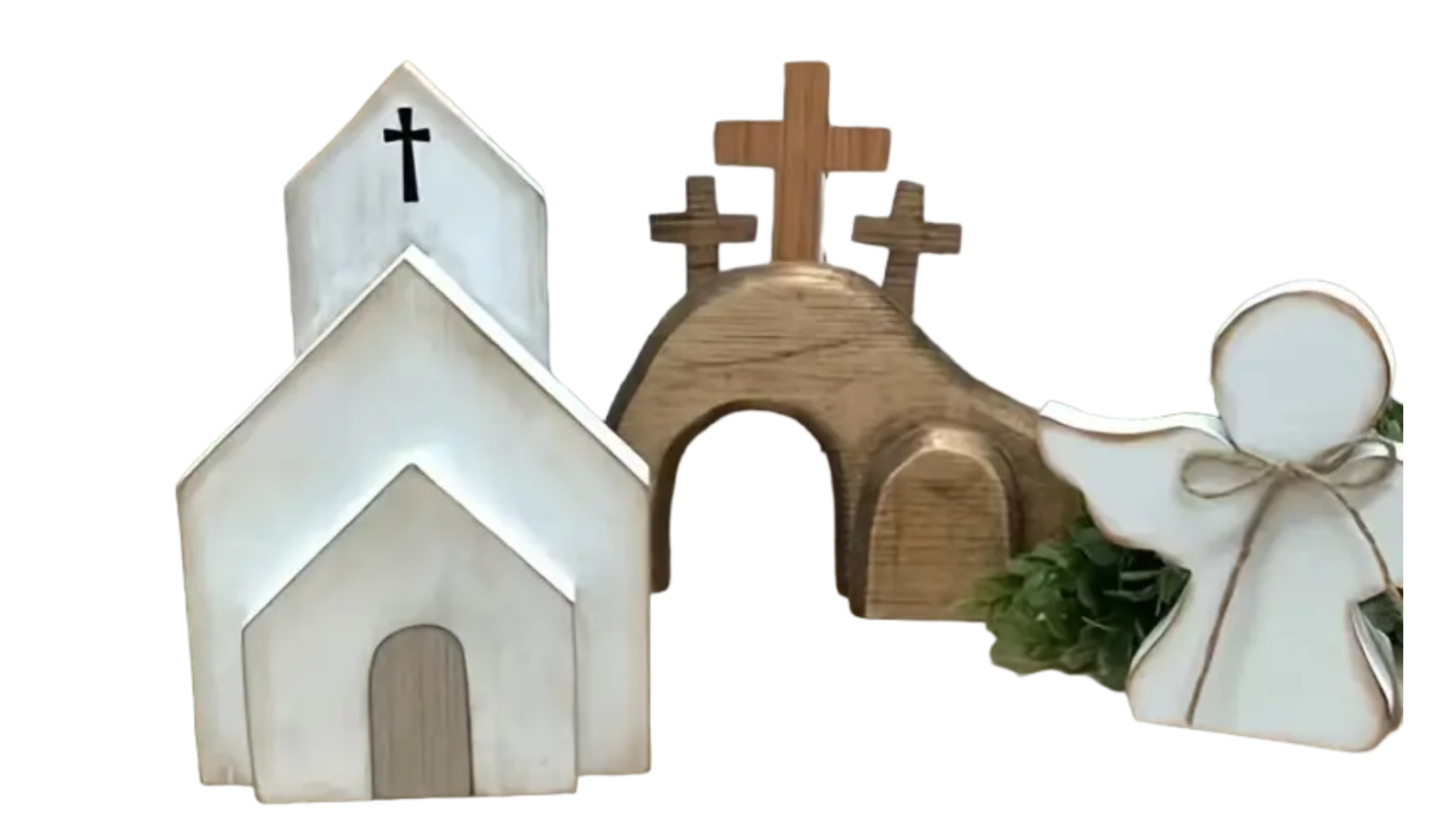 TM Set of 4 Easter Blessings Wooden Jesus Ornament