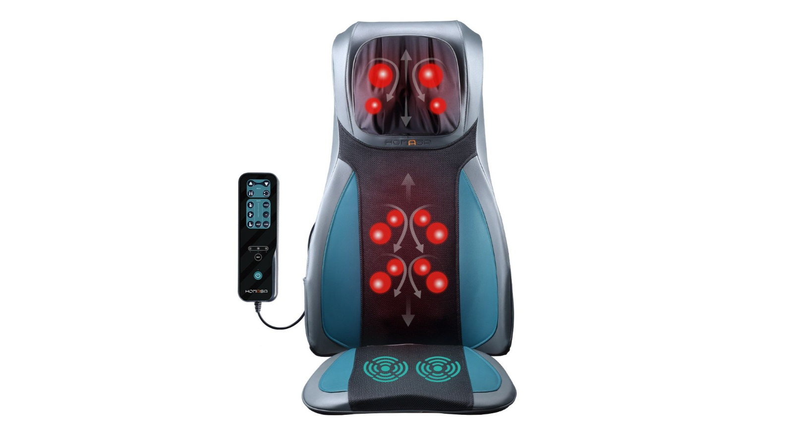 Neck and Back Shiatsu Massage Seat Cushion Chair - Blue