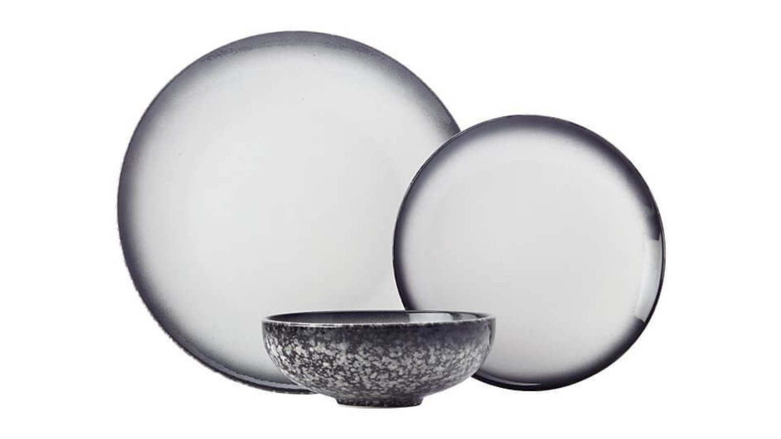Maxwell and Williams 12 Piece Caviar Granite Porcelain Dinner Set - Black