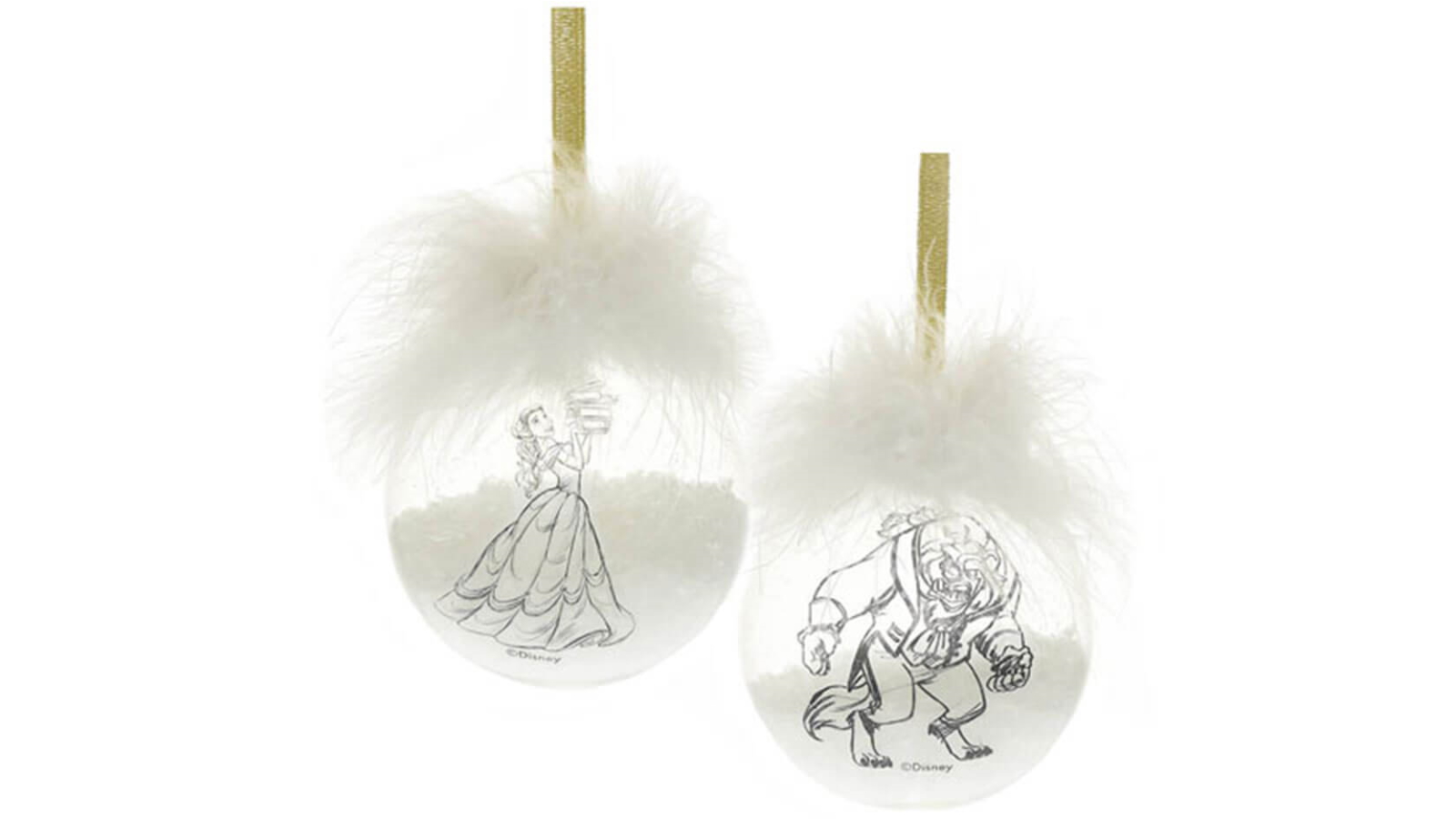 Disney Collectible Christmas Bauble Set - Belle and Beast