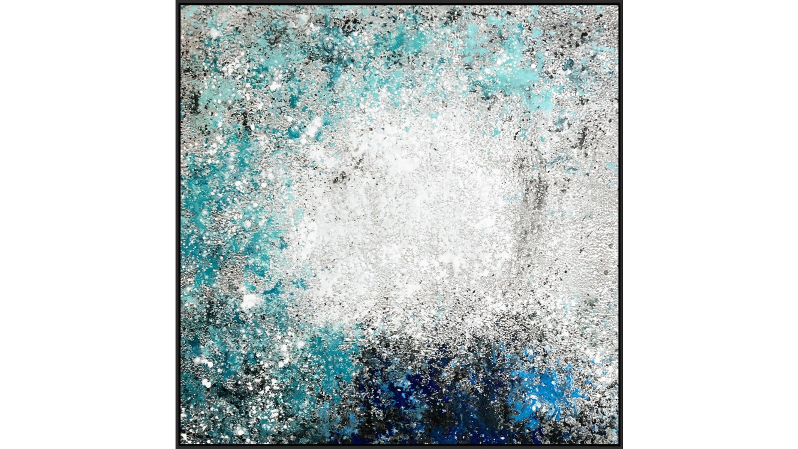 All 4 Kids 013 Modern Abstract Oil Hand Painted Wall Art with Frame - 80 x 80cm