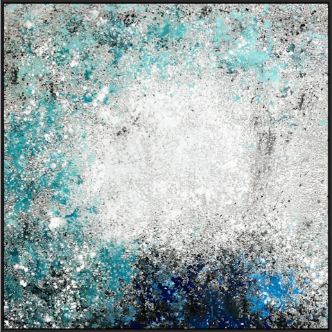 All 4 Kids 013 Modern Abstract Oil Hand Painted Wall Art with Frame - 80 x 80cm