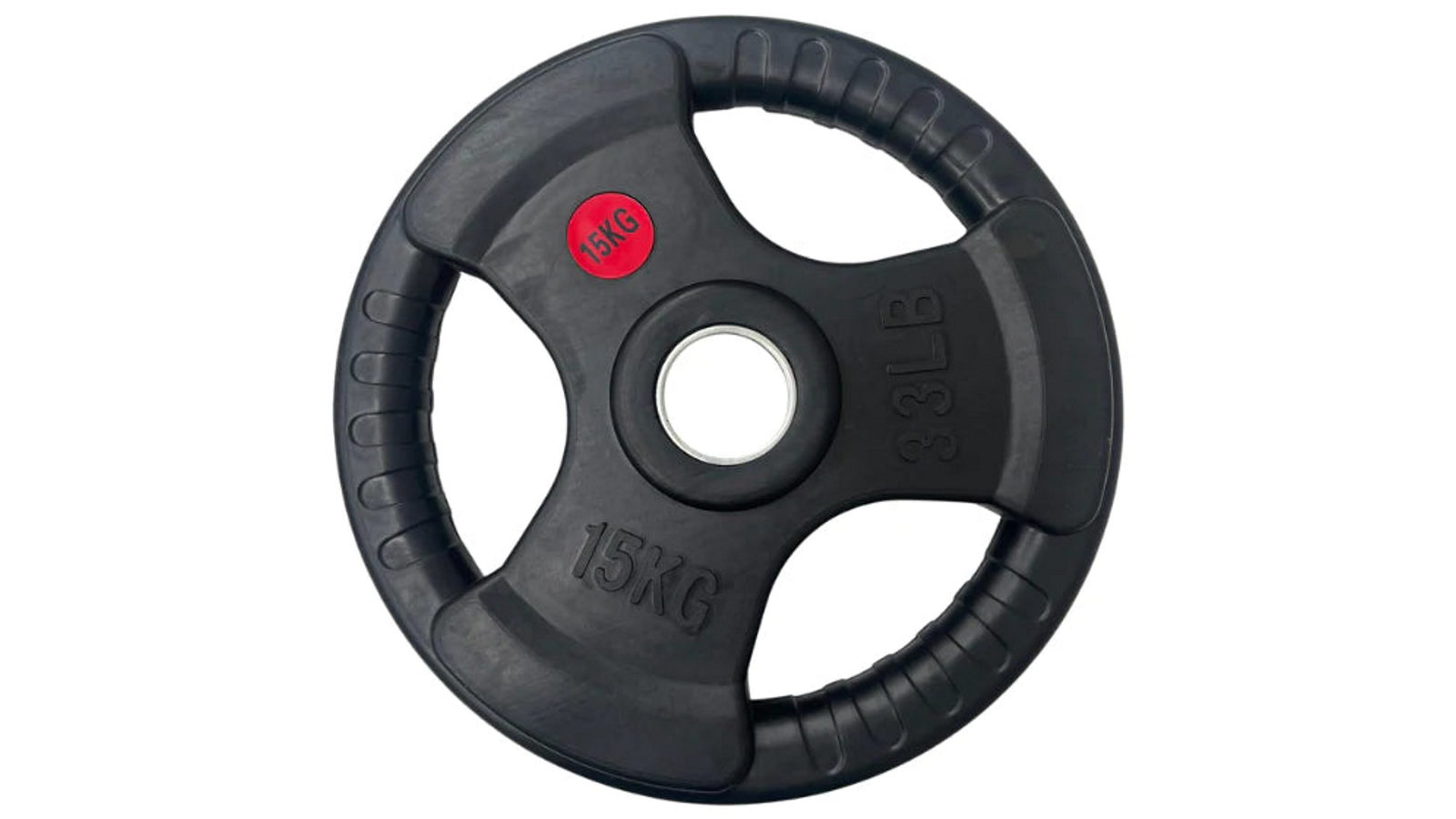 Fitness Hero 15kg Standard 29mm Rubber Coated Tri Grip Plate