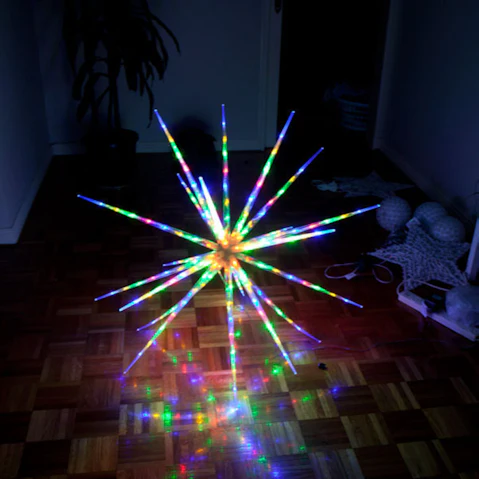 Hisen RGBY 160 LED Blast Ice Star Ball Christmas Light Decoration - Multi-colour