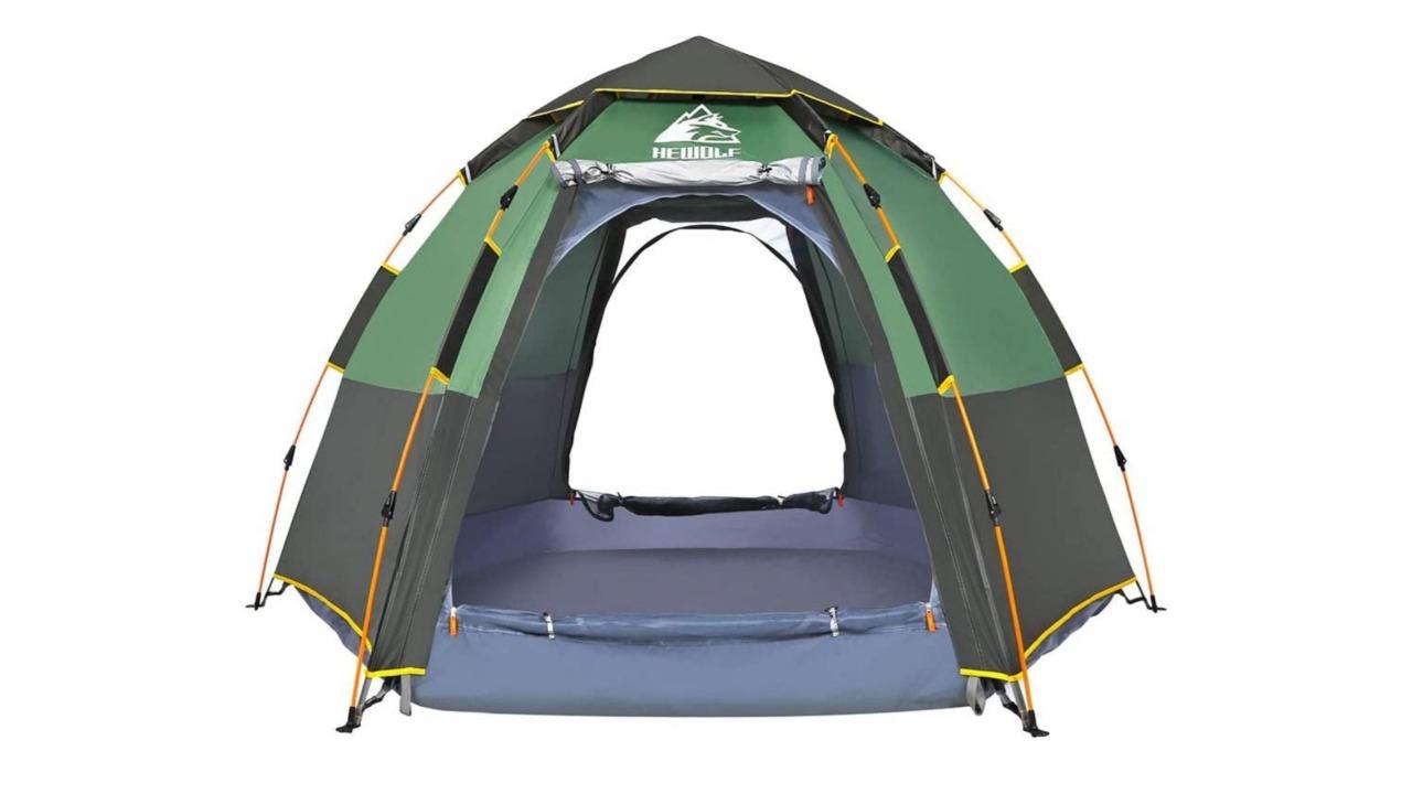 Jacksaqua Waterproof Instant Camping Tent Hexagonal Family Tent for Camping - Green