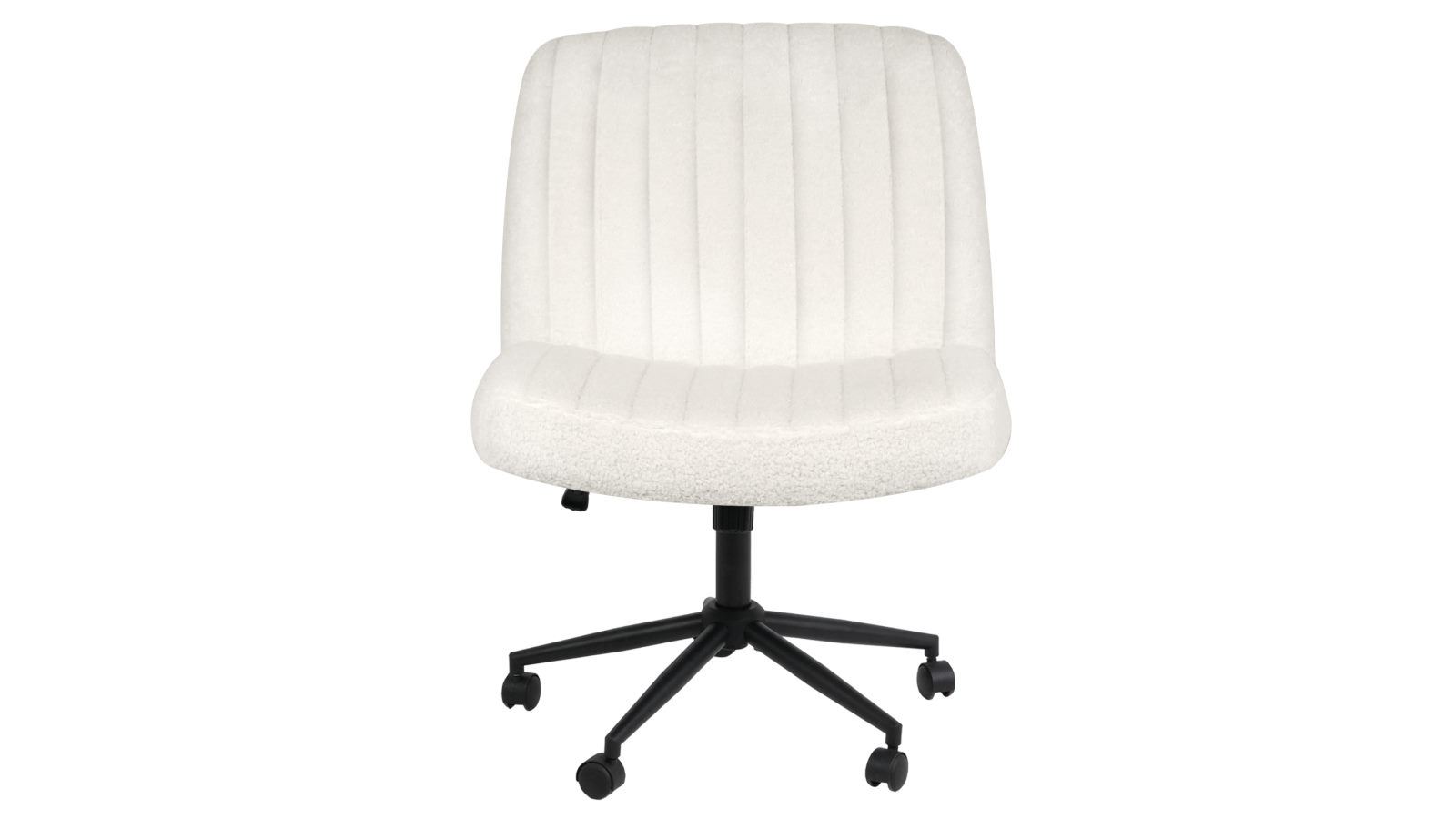 Advwin Armless Office Ergonomic Desk Cross Legged Lounge Swivel Vanity Chair - White