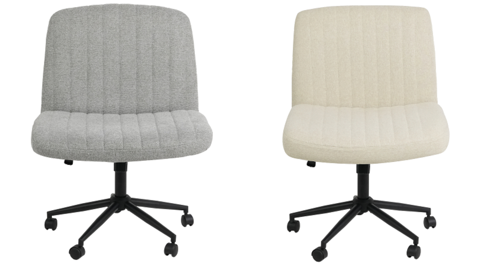 Advwin Armless Cross-Legged Ergonomic Swivel Office Vanity Desk Chair