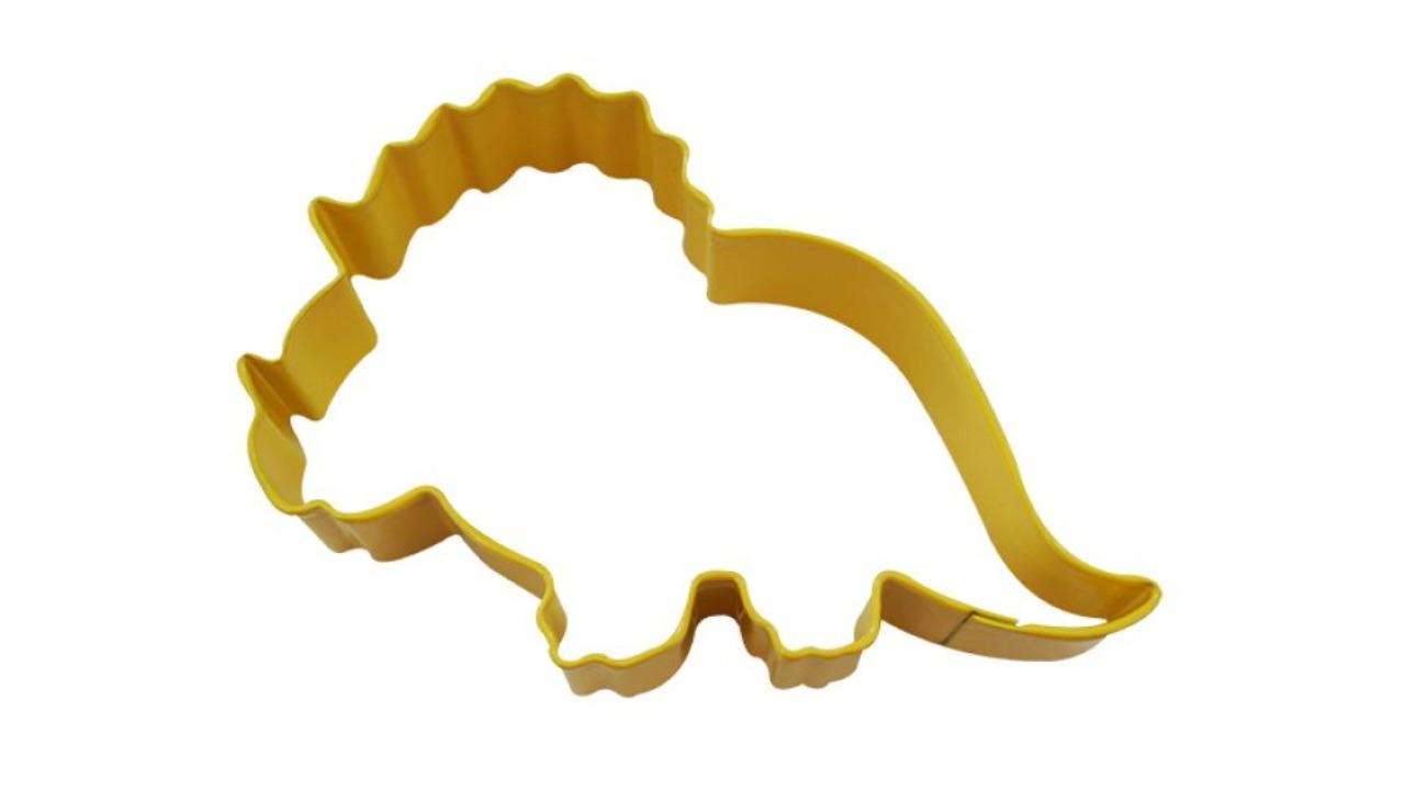 Bakeria R and M Triceratops Baby Polyresin Coated Steel Mould Cookie Cutter - Yellow