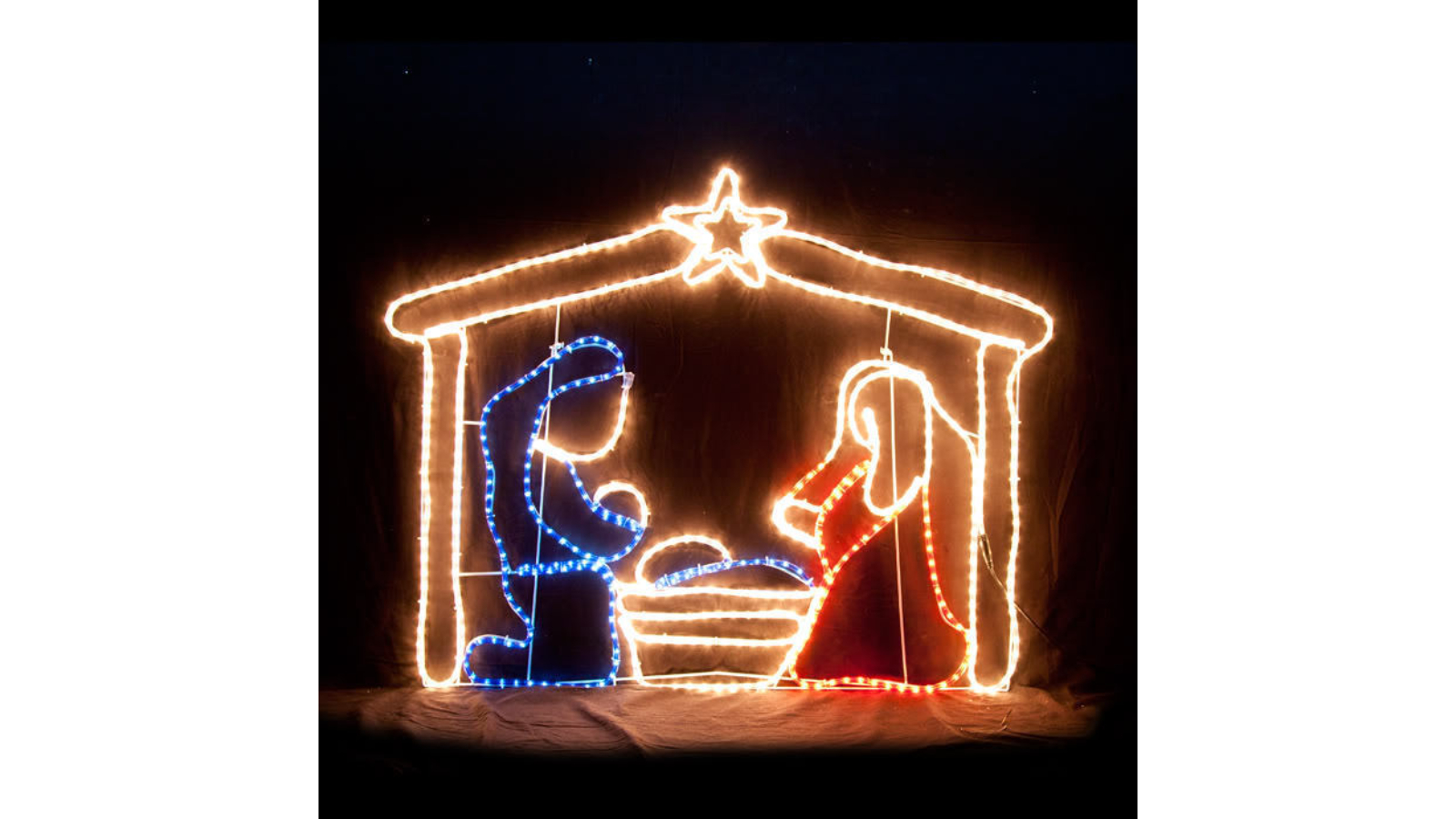 Hisen Nativity Scene Christmas Motif LED Rope Light Display