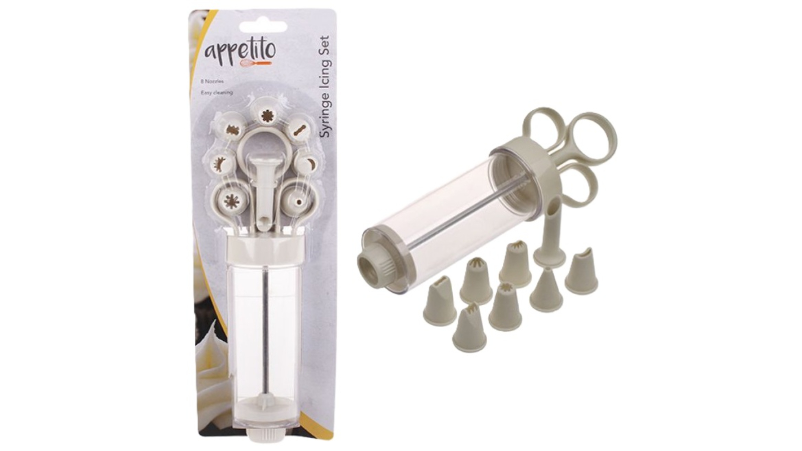 Appetito Syringe Icing Set with 8 Nozzles