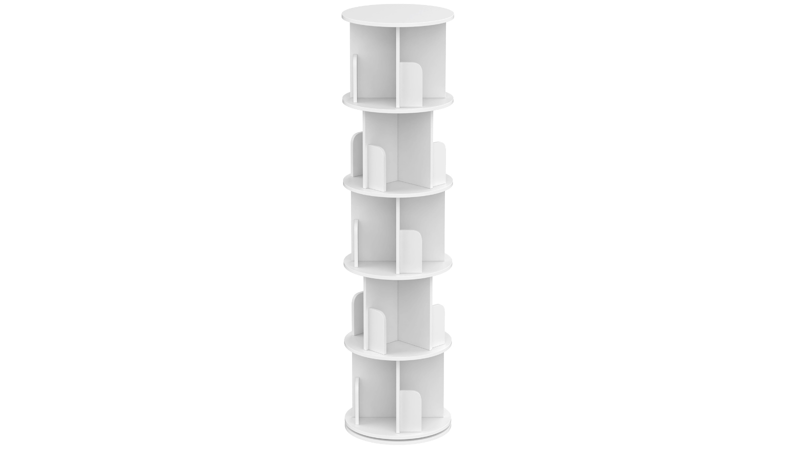 Rotating Bookmarks Rack Advwin 5-Tier White 360 Rotating Bookshelf Rack - 157cm | Harvey Norman