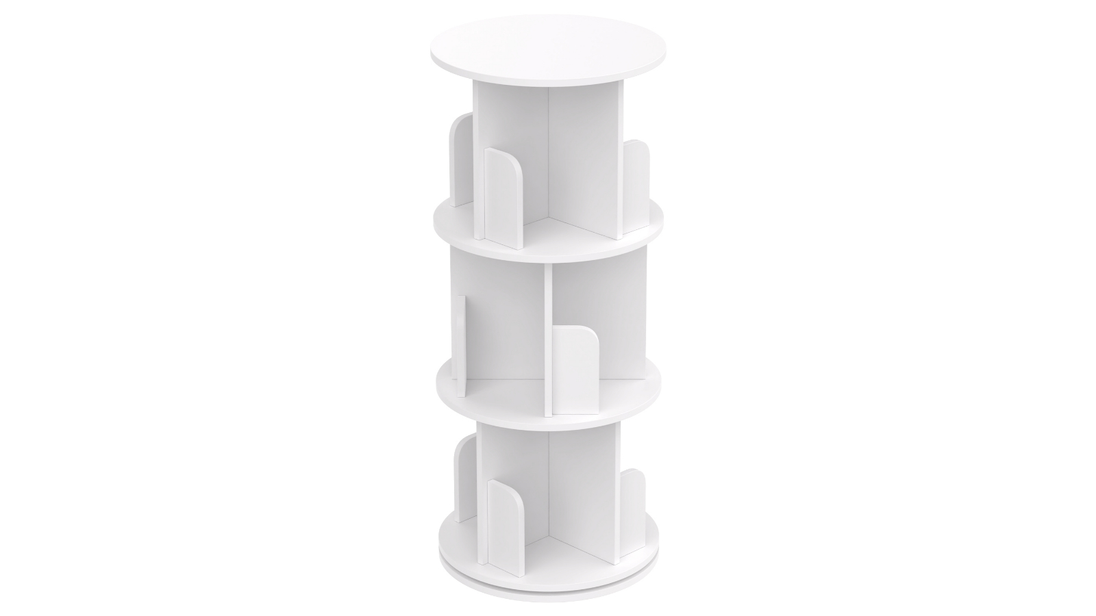 Advwin 3-Tier Rotating Bookshelf - White