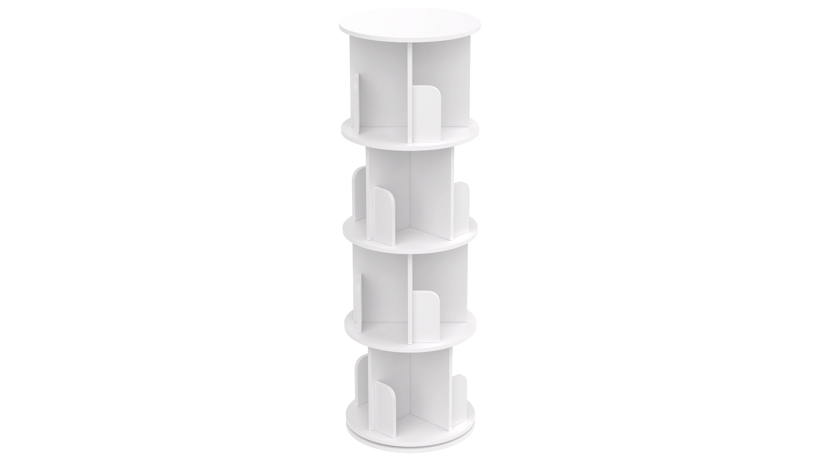 Advwin 4-Tier Rotating Bookshelf - White