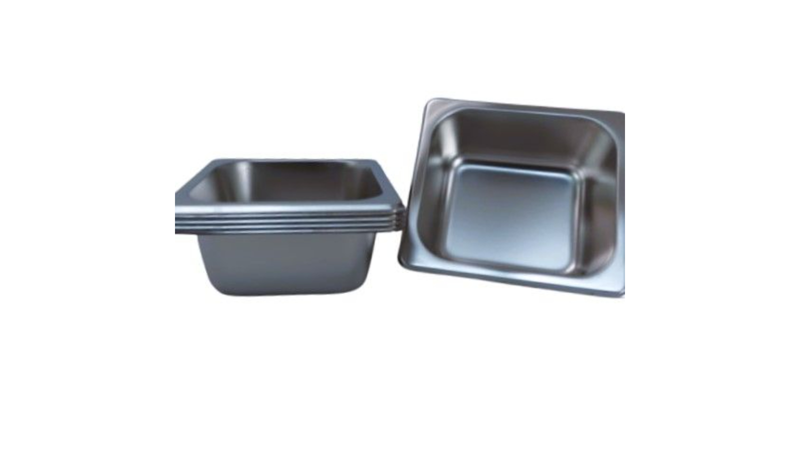 LCE Pack of 6 1/6 Stainless Steel Gastronorm Pan - 6.5cm