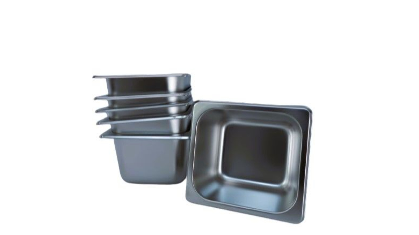 LCE Pack of 6 1/6 Stainless Steel Gastronorm Pan - 10cm