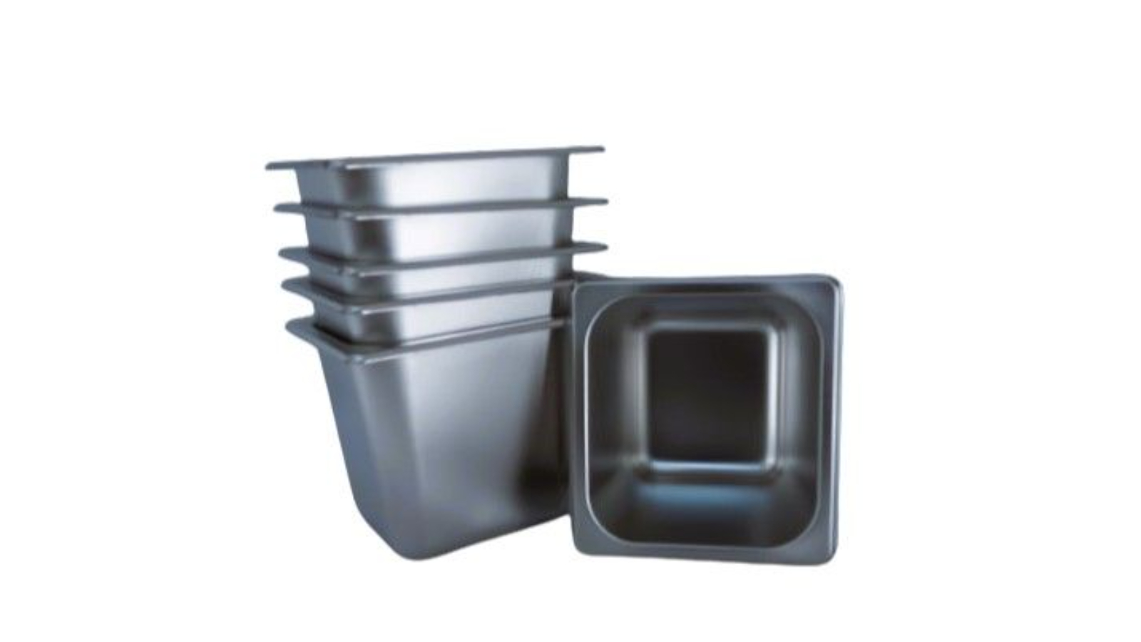 LCE Pack of 6 1/6 Stainless Steel Gastronorm Pan - 15cm