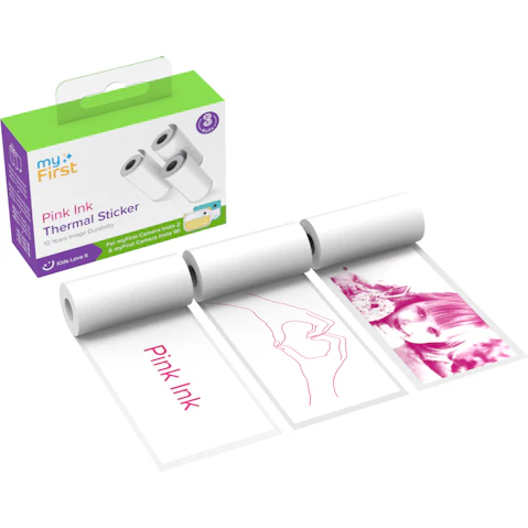 myFirst Camera Insta Wi Thermal Sticker - White with Pink Ink
