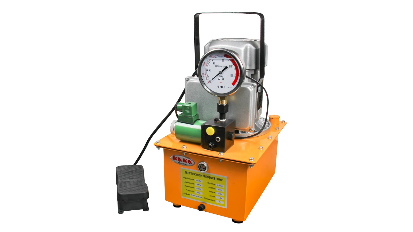 KANG 10000 PSI 750W  Single Acting Solenoid Valve, Electric Driven Hydraulic Pump ZCB-700D