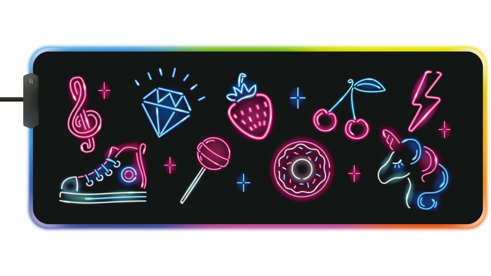 Powerwave RGB XL Gaming Mouse Pad - Neon Party