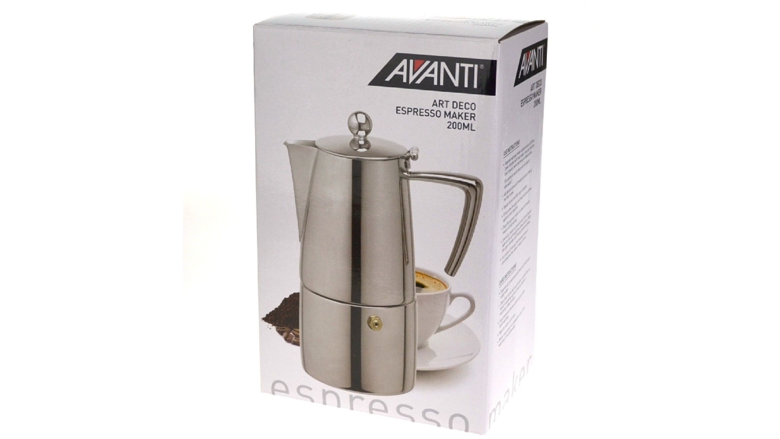 Avanti 4 Cup Art Deco Espresso Coffee Maker Percolator Harvey Norman