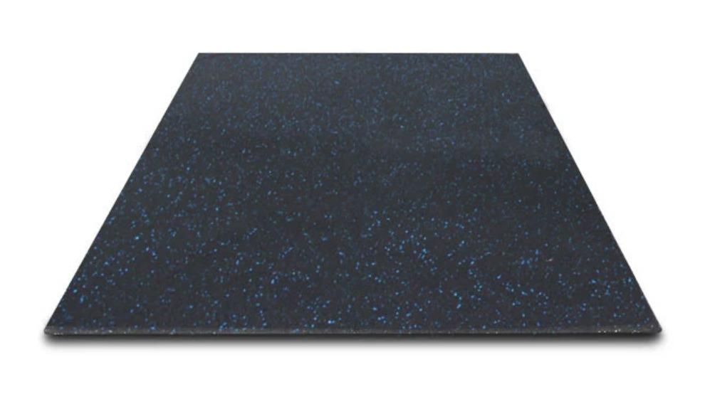 Cyberfit Blue Fleck Rubber Floor Tile Gym Mat - 1 x 1metre