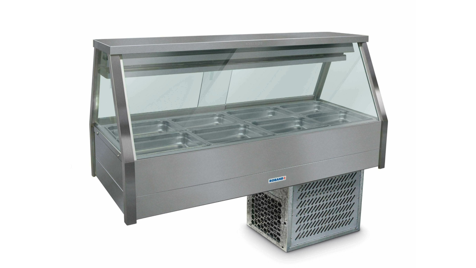 Roband 8 Pans Straight Glass Refrigerated Display Bar with Piped and Foamed Only