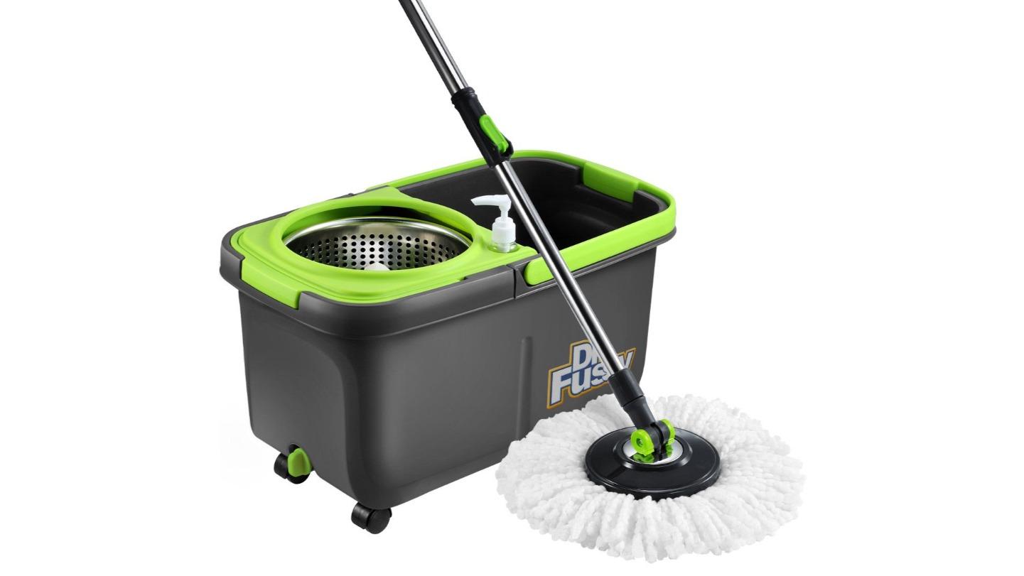 Dr Fussy Stainless Steel 360 Spin Microfiber Mop - 10L