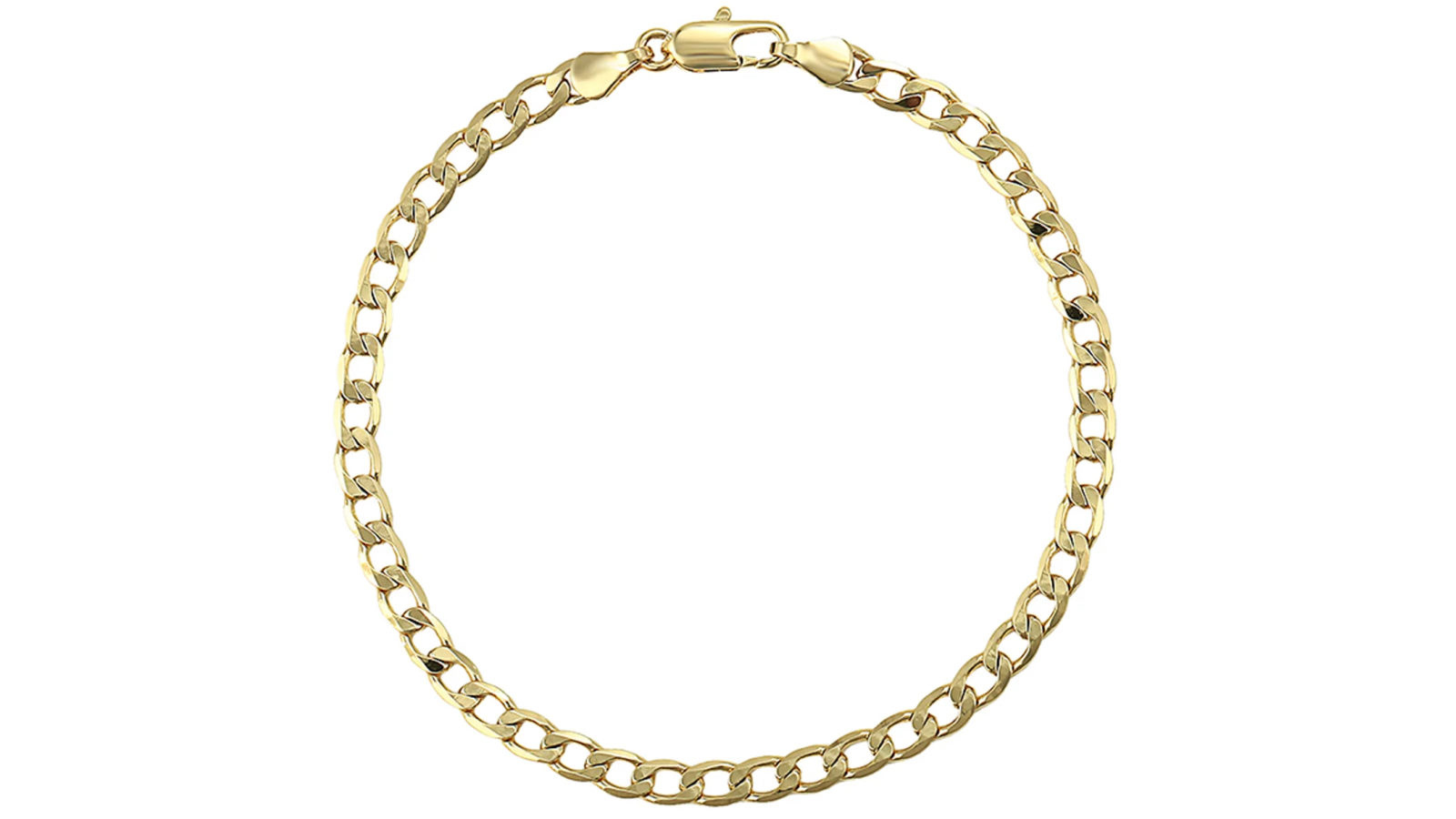 Poetic Dove 26cm 10-inch Bangle Bracelet 0.4cm Solid Curb Link Chain