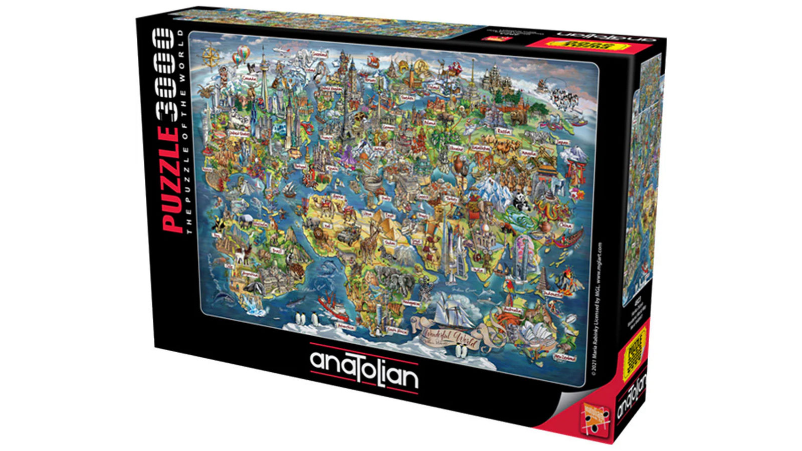 Anatolian 3000 Pieces The Puzzle of the World - World Map