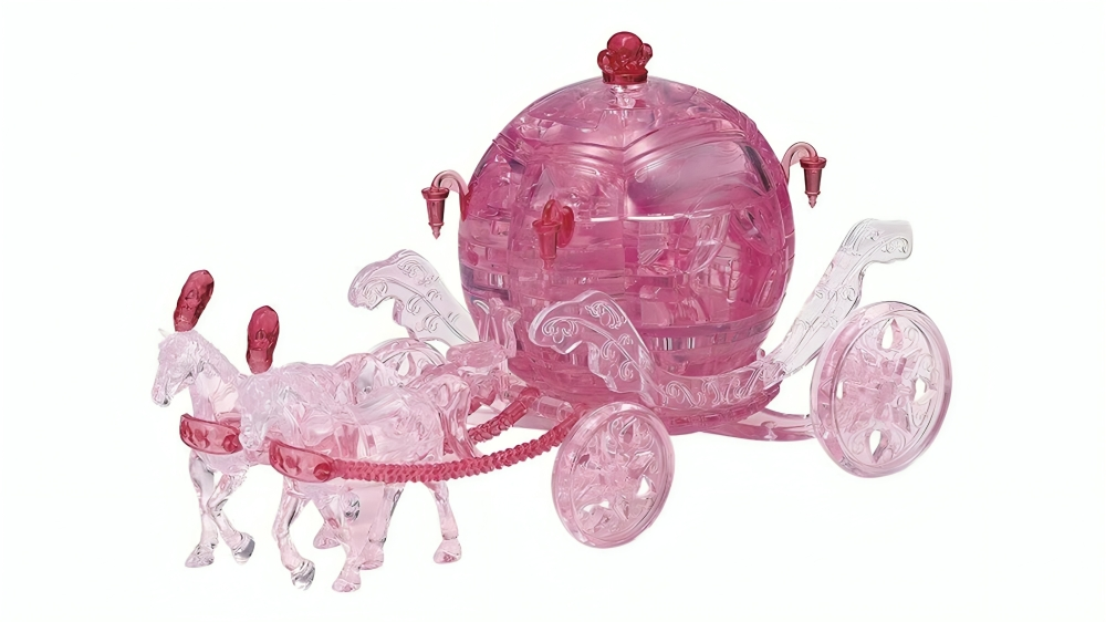 Ventura Games 67 Piece 3D Crystal Royal Carriage Puzzle - Pink